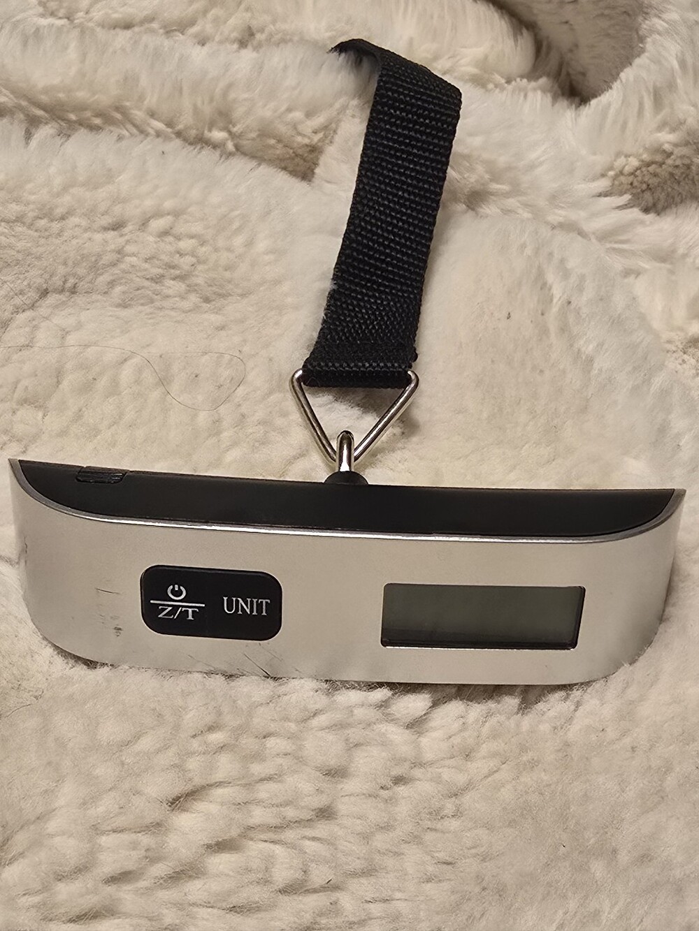 Digital Luggage Scale with Strap - Silver and Black
